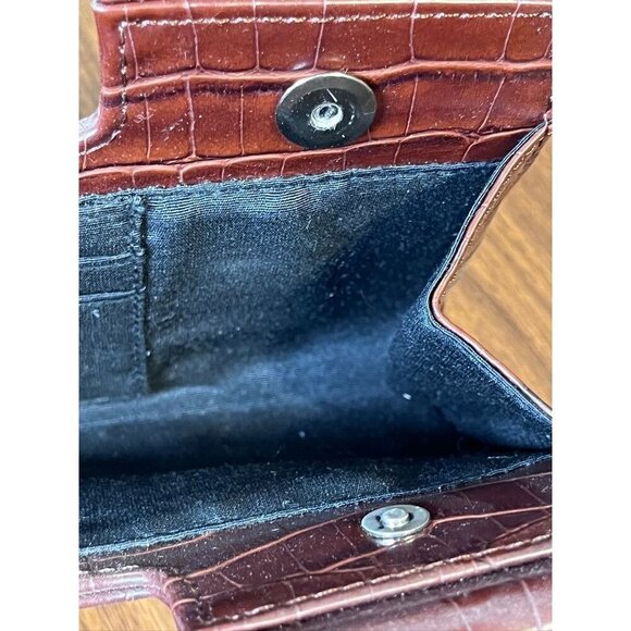 The Limited Vintage Leather Clutch Brown Alligator Y2K Preppy Retro 80s Classic - Picture 8 of 12